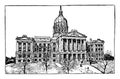 Georgia State Capitol, Atlanta vintage illustration Royalty Free Stock Photo
