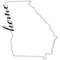 Georgia state map outline illustration with the word home