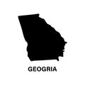 Georgia state map silhouette icon Royalty Free Stock Photo