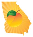 Georgia State with Peach Color Vector Illustration Royalty Free Stock Photo