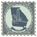 Georgia state postage stamp. Vector illustration decorative design Royalty Free Stock Photo