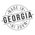 Georgia State USA Quality Original Stamp Design. Vector Art Tourism Souvenir Round.
