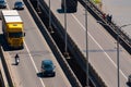 Georgia, Tbilisi - April 24, 2021: Traffic on city street