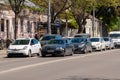 Georgia, Tbilisi - April 24, 2021: Traffic on city street