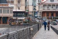 Georgia, Tbilisi - February 25, 2021: People walk in the city Royalty Free Stock Photo