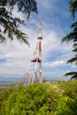 Georgia, Tbilisi - May 8, 2021: TV Broadcasting Tower on Mtatsminda Hill in Tbilisi, Georgia Royalty Free Stock Photo