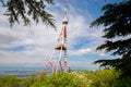 Georgia, Tbilisi - May 8, 2021: TV Broadcasting Tower on Mtatsminda Hill in Tbilisi, Georgia Royalty Free Stock Photo