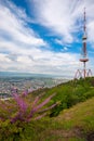 Georgia, Tbilisi - May 8, 2021: TV Broadcasting Tower on Mtatsminda Hill in Tbilisi, Georgia Royalty Free Stock Photo