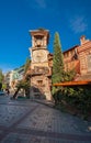 Georgia, Tbilisi - October 23, 2020: Rezo Gabriadze falling tower at Marionette Theatre square in the center of Tbilisi. Georgia. Royalty Free Stock Photo