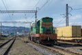 Georgia, Tbilisi. Railway fork. Old railway cars.