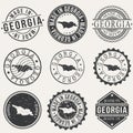 Georgia Travel Stamp Made In Product Stamp Logo Icon Symbol Design Insignia. Royalty Free Stock Photo