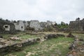 Georgia, Tsikhisdziri - July 07, 2022: Antique stone ruins on Petra fortress view Royalty Free Stock Photo