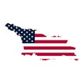 Georgia US Blank Map Vector Template with American Flag Royalty Free Stock Photo