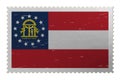 Georgia US flag on old postage stamp, vector Royalty Free Stock Photo