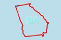 Georgia US state bold outline map. Vector illustration Royalty Free Stock Photo