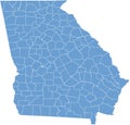 Georgia USA state map by counties Royalty Free Stock Photo