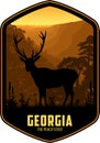 Georgia vector label with white-tailed deer