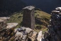 Georgian acient protection towers in causasus mountain Royalty Free Stock Photo