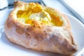 Georgian cuisine: ajaruli khachapuri - Georgian bread with egg a