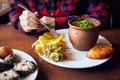Georgian cuisine in restaurant in Tbilisi