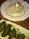 Georgian cuisine, salad and dolma Royalty Free Stock Photo