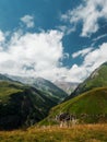 Georgian mountines with blue sky Royalty Free Stock Photo