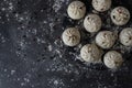 Georgian homemade food called khinkali. Georgian cuisine. On the black background. Royalty Free Stock Photo