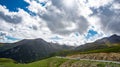 Georgian Military Road and Georgia-Russia Frendship Monument Hi-Res Panorama Royalty Free Stock Photo