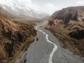 Georgian Military Road , valley of the Terek in The Caucasus mountains