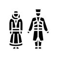 georgian national clothes glyph icon vector illustration