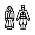 georgian national clothes line icon vector illustration