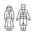 georgian national clothes line icon vector illustration