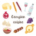 Georgian national cuisine. Seamless pattern vector
