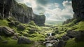 Dreamy Karst In The Hindu Yorkshire Dales - Photorealistic Landscape Painting