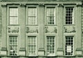 Georgian Sash Windows with old Ionic pillars and decoration