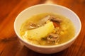 Georgian soup kharcho, close up