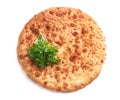 Georgian traditional cheese bread flatbread isolated on white Royalty Free Stock Photo