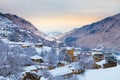 Georgian village at dawn