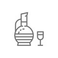 Georgian wine, chacha line icon.