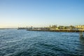 The georgious view of the ocean front apartments overlooking the Pacific Ocean Royalty Free Stock Photo