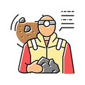 geoscientist worker color icon vector illustration Royalty Free Stock Photo