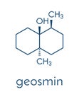 Geosmin earthy flavor molecule. Responsible for the typical taste of beetroot. Skeletal formula. Royalty Free Stock Photo