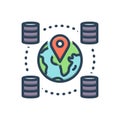 Color illustration icon for Geospatial, locations and gps Royalty Free Stock Photo