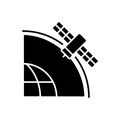 Geostationary Satellite black glyph icon