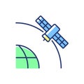 Geostationary Satellite blue, green RGB color icon