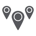 Geotag pin glyph icon, navigation and location, geolocation sign, vector graphics, a solid pattern on a white background