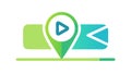 Geotagged Video Location Icon for Map Integration, vector design Generative AI Royalty Free Stock Photo