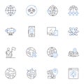 Geotagging line icons collection. Location, Mapping, Coordinate, GPS, Tagging, Navigation, Positioning vector and linear