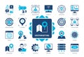 Geotargeting solid icon set Royalty Free Stock Photo