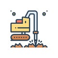 Color illustration icon for Geotechnic, drilling and investigation